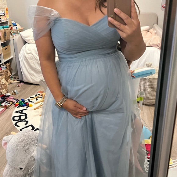 Azazie Dusty Blue Bridesmaid Dress - Picture 7 of 8